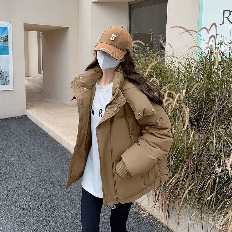 Women's Winter Warm Padded Jacket Coat 2025 New Down Cotton Hooded Solid Thick Parka Waterproof Puffy Korean Fashion Outdoor - MAGUSTA BEAUTY