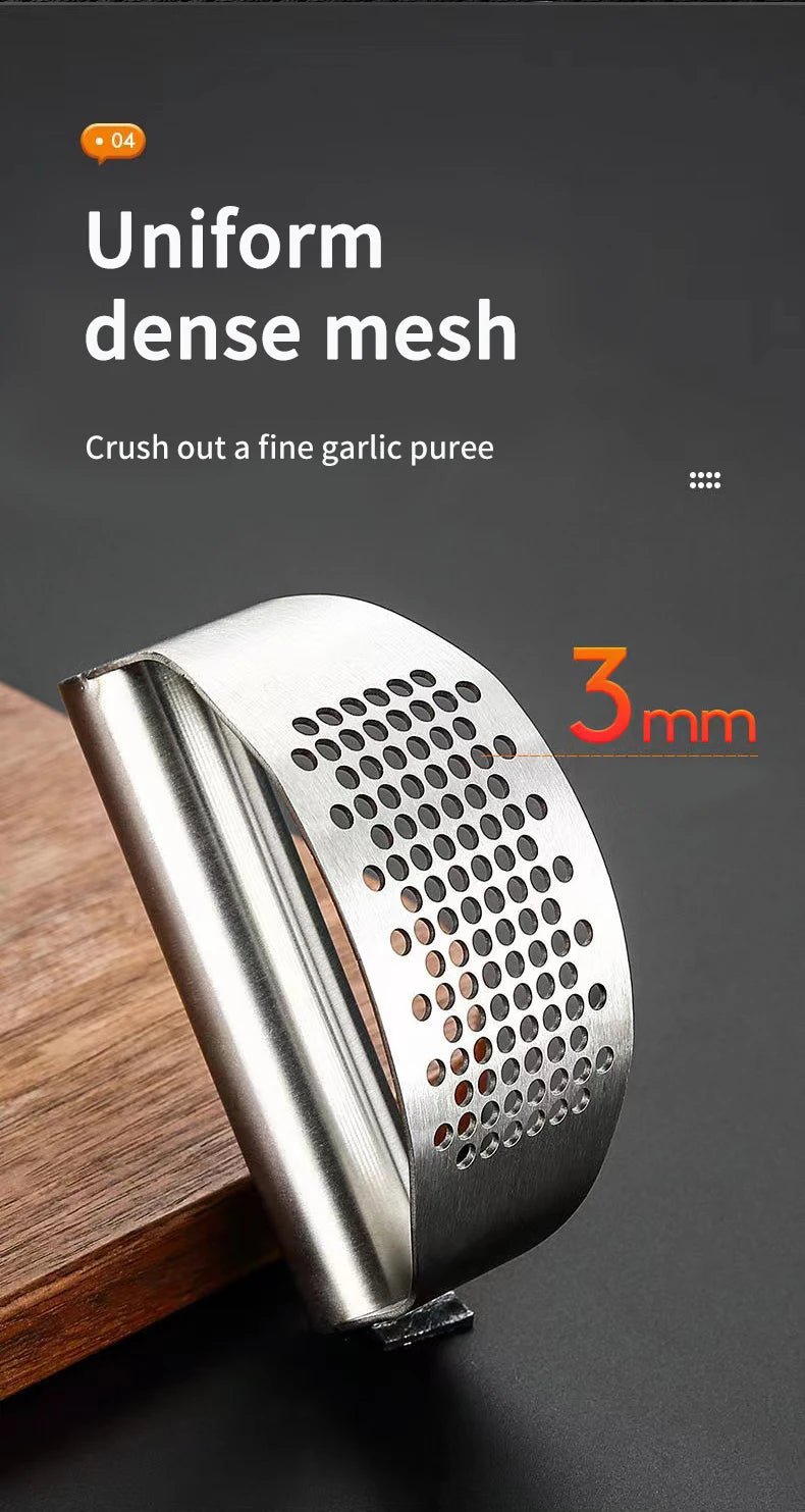 WORTHBUY Manual Stainless Steel Garlic Press, Garlic Chopped Ginger Crusher For Fruit Vegetable Tools Kitchen Accessories - MAGUSTA BEAUTY