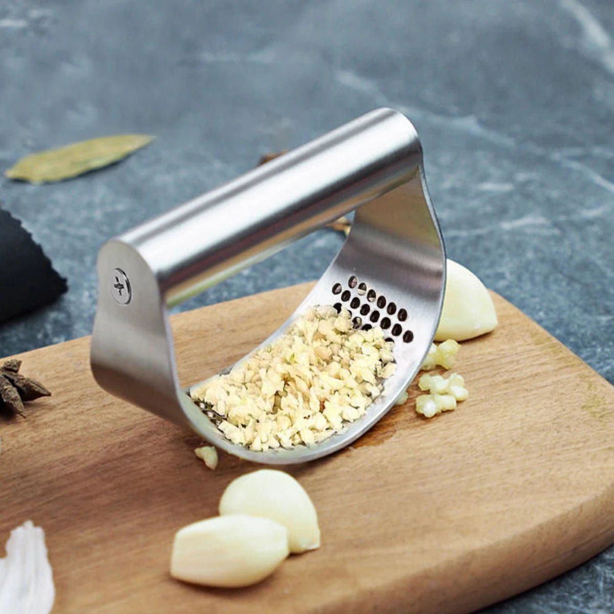 WORTHBUY Manual Stainless Steel Garlic Press, Garlic Chopped Ginger Crusher For Fruit Vegetable Tools Kitchen Accessories - MAGUSTA BEAUTY