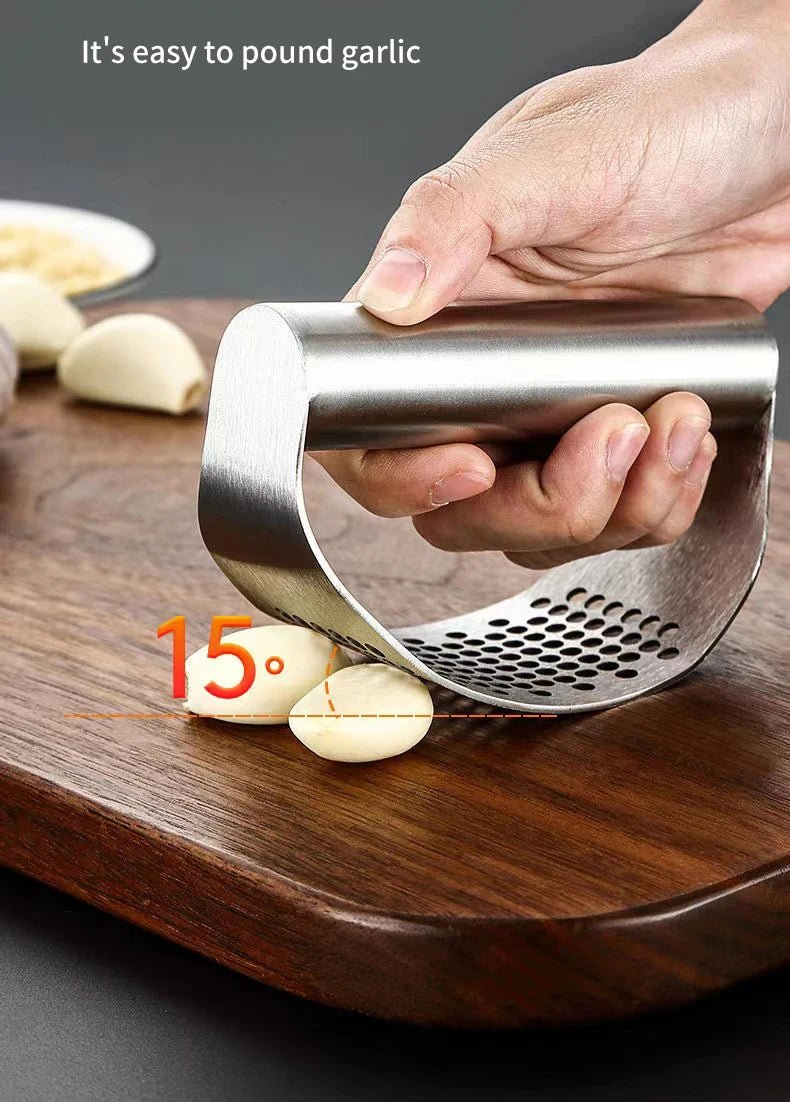 WORTHBUY Manual Stainless Steel Garlic Press, Garlic Chopped Ginger Crusher For Fruit Vegetable Tools Kitchen Accessories - MAGUSTA BEAUTY