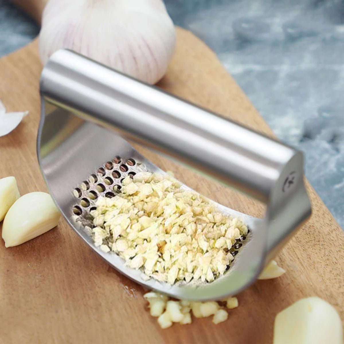 WORTHBUY Manual Stainless Steel Garlic Press, Garlic Chopped Ginger Crusher For Fruit Vegetable Tools Kitchen Accessories - MAGUSTA BEAUTY