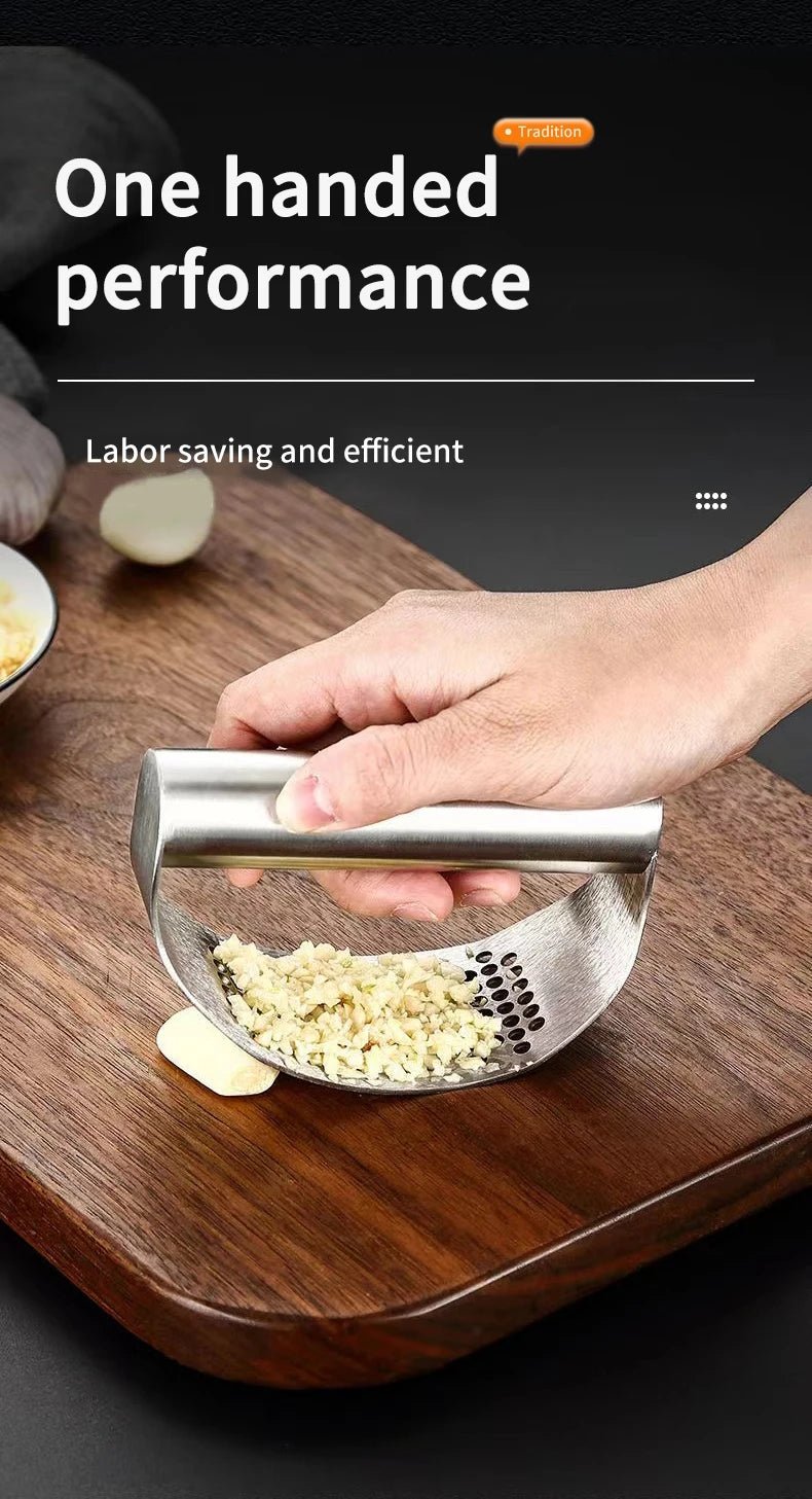 WORTHBUY Manual Stainless Steel Garlic Press, Garlic Chopped Ginger Crusher For Fruit Vegetable Tools Kitchen Accessories - MAGUSTA BEAUTY