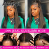WowAngel 250% Pre Bleached 13x6 HD Lace Front Wigs 34in Glueless Straight Human Hair Wigs Pre Plucked Brazilian Hair For Women - MAGUSTA BEAUTY