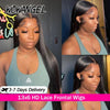 WowAngel 250% Pre Bleached 13x6 HD Lace Front Wigs 34in Glueless Straight Human Hair Wigs Pre Plucked Brazilian Hair For Women - MAGUSTA BEAUTY
