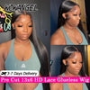 WowAngel 250% Pre Bleached 13x6 HD Lace Front Wigs 34in Glueless Straight Human Hair Wigs Pre Plucked Brazilian Hair For Women - MAGUSTA BEAUTY