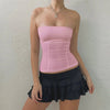 y2k Strapless Corset Tops Summer White Off Shoulder Tanks Women Sleeveless Tube Top Sexy Skinny Fit Bustier Clothes - MAGUSTA BEAUTY