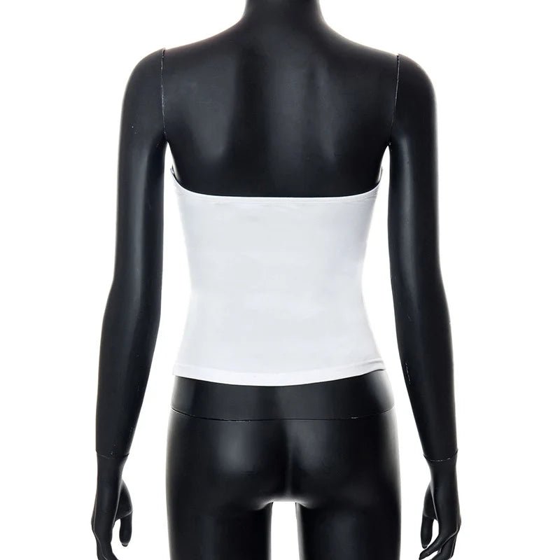 y2k Strapless Corset Tops Summer White Off Shoulder Tanks Women Sleeveless Tube Top Sexy Skinny Fit Bustier Clothes - MAGUSTA BEAUTY