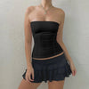 y2k Strapless Corset Tops Summer White Off Shoulder Tanks Women Sleeveless Tube Top Sexy Skinny Fit Bustier Clothes - MAGUSTA BEAUTY