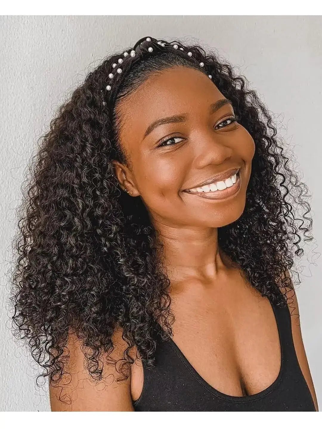 YAVIDA Curly Headband Wig Human Hair 10-24 Curly Hair Headband Wig Indian Virgin Machine Made Human Hair Wigs With Headband - MAGUSTA BEAUTY