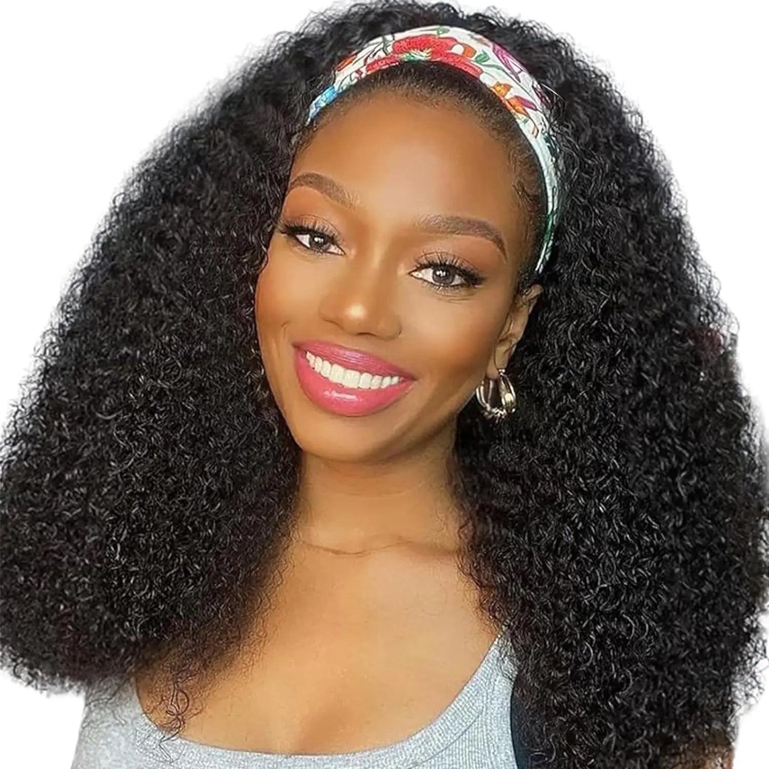 YAVIDA Curly Headband Wig Human Hair 10-24 Curly Hair Headband Wig Indian Virgin Machine Made Human Hair Wigs With Headband - MAGUSTA BEAUTY