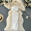 YuooMuoo Chic Fashion Sexy Package Hips Split Knitted Summer Dress 2025 Women Slim Elastic Bodycon Party Dress Streetwear Outfit - MAGUSTA BEAUTY