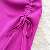YuooMuoo Fashion Summer Bodycon Knitted Dress Sexy Package Hips Drawstring Split Black Women Dress Basic Lady Party Vestidos - MAGUSTA BEAUTY