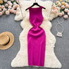 YuooMuoo Fashion Summer Bodycon Knitted Dress Sexy Package Hips Drawstring Split Black Women Dress Basic Lady Party Vestidos - MAGUSTA BEAUTY