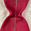 Zipple 2023 Sexy Summer Knit Strap Dress Women Tank Elatic Waist Bodycon Sundress Female Beach Split Backless Midi Dress - MAGUSTA BEAUTY