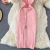Zipple 2023 Sexy Summer Knit Strap Dress Women Tank Elatic Waist Bodycon Sundress Female Beach Split Backless Midi Dress - MAGUSTA BEAUTY